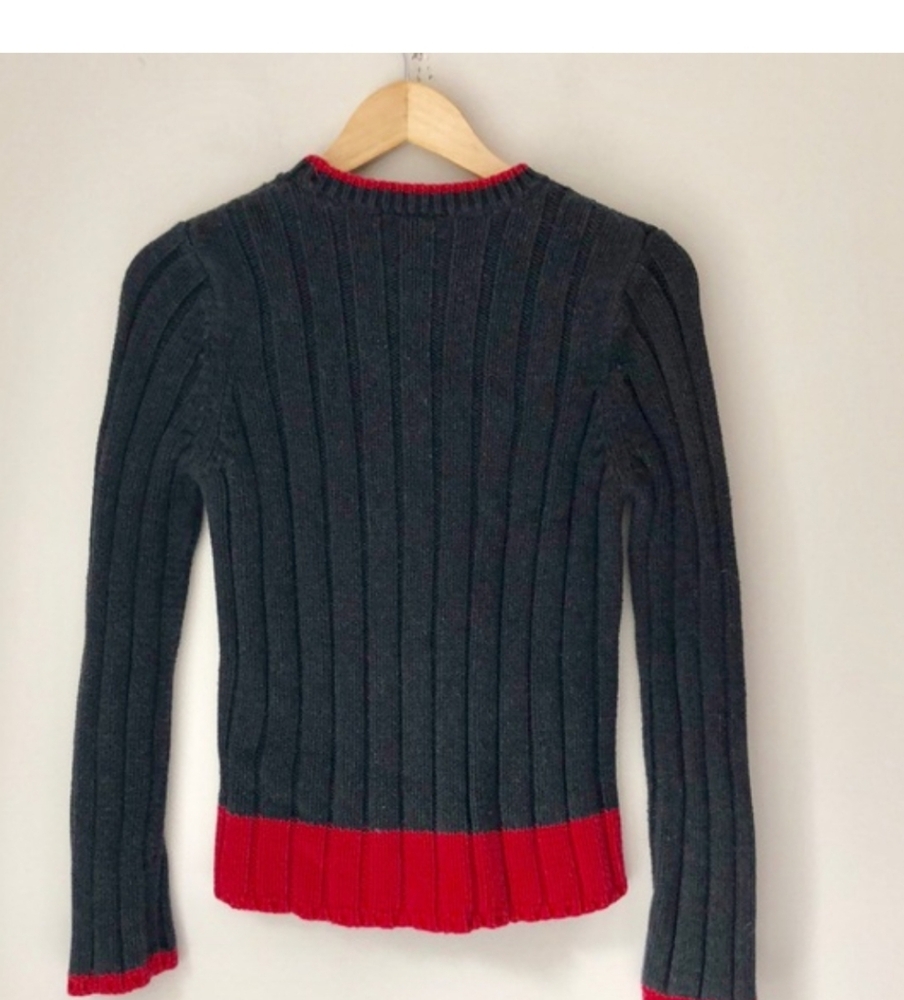 Ralph Lauren Polo ribbed blue flag sweater . 💯 cotton Size Medium . - Picture 2 of 3